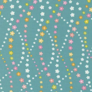 Flower Power - Daisy Chain on teal