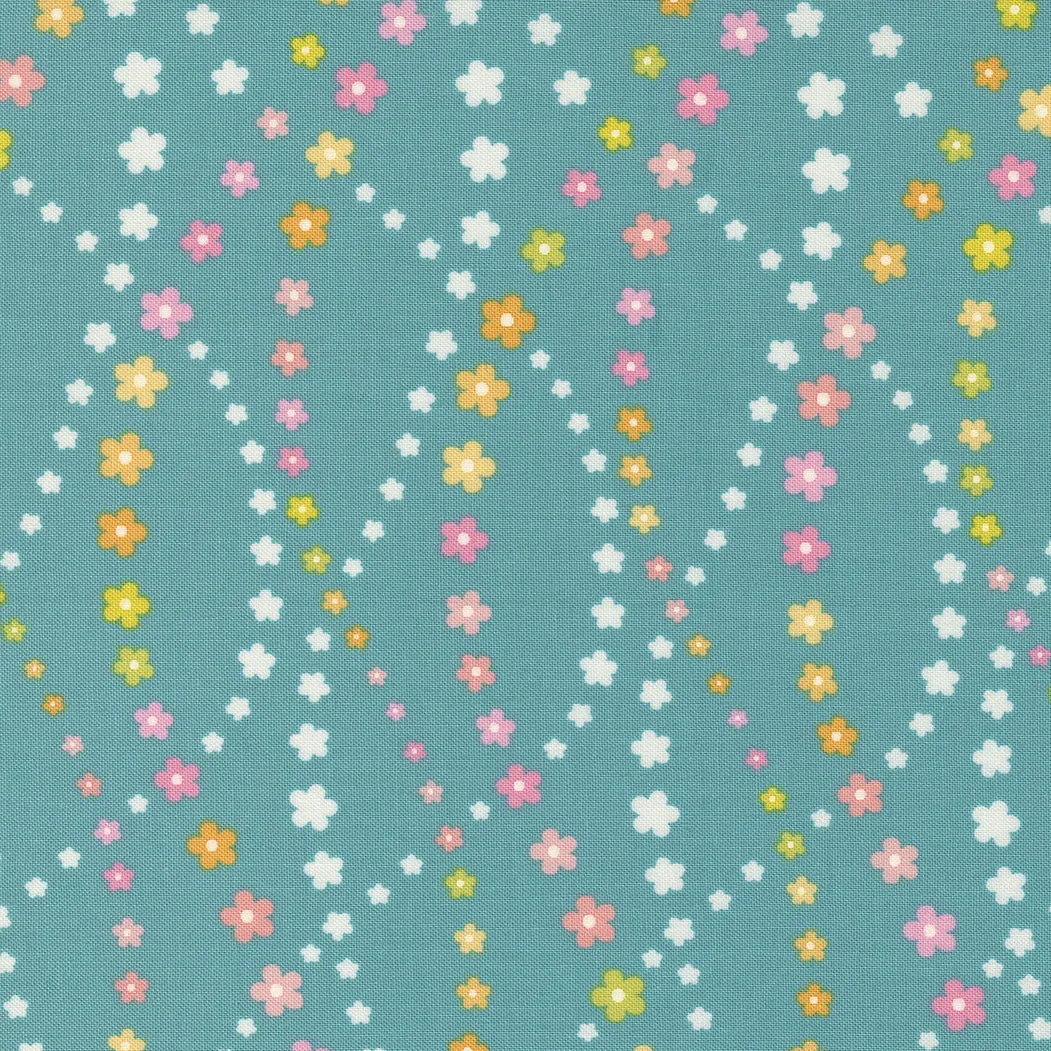 Flower Power - Daisy Chain on teal
