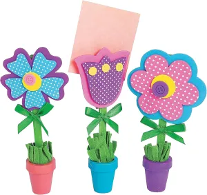Flower Recipe or Picture Holder Craft Kit - Makes 12 - Spring Crafts and DIY Mother's Day Gifts