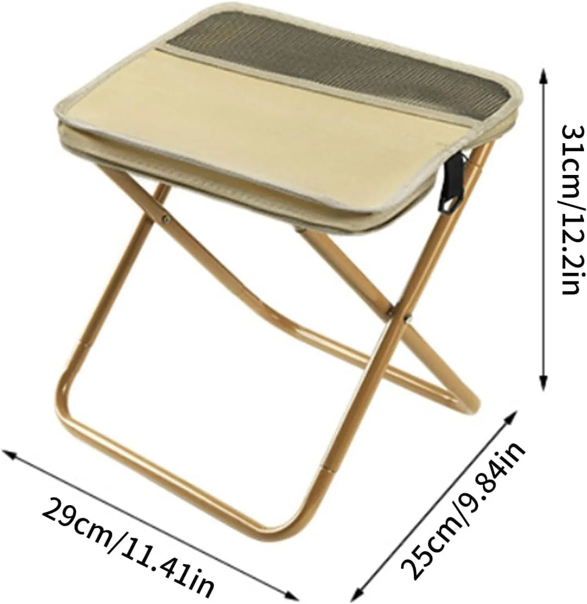 Foldable Backpack Stool, Mini Camping Collapsible Stool,Small Foldable Fishing Chair, Seat with Adjustable Shoulder Strap, for Camping, Fishing, Hiking, Picnics, Outdoor Barbecue (Green, Large)