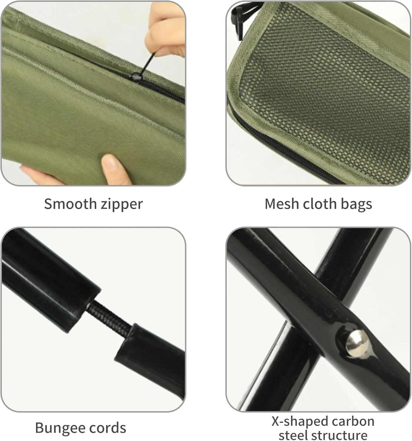 Foldable Backpack Stool, Mini Camping Collapsible Stool,Small Foldable Fishing Chair, Seat with Adjustable Shoulder Strap, for Camping, Fishing, Hiking, Picnics, Outdoor Barbecue (Green, Large)