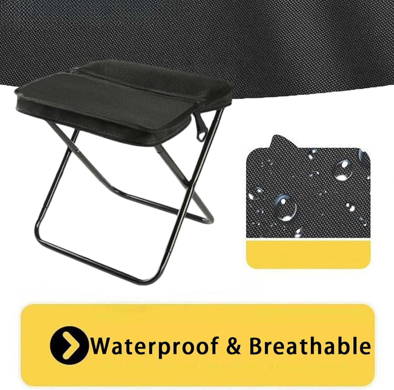 Foldable Backpack Stool, Portable Mini Outdoor Camping Folding Seat with Adjustable Shoulder Strap, Compact Ultra-Lightweight Collapsible Chair for Mountaineering, Hiking, Fishing (Beige-S L)