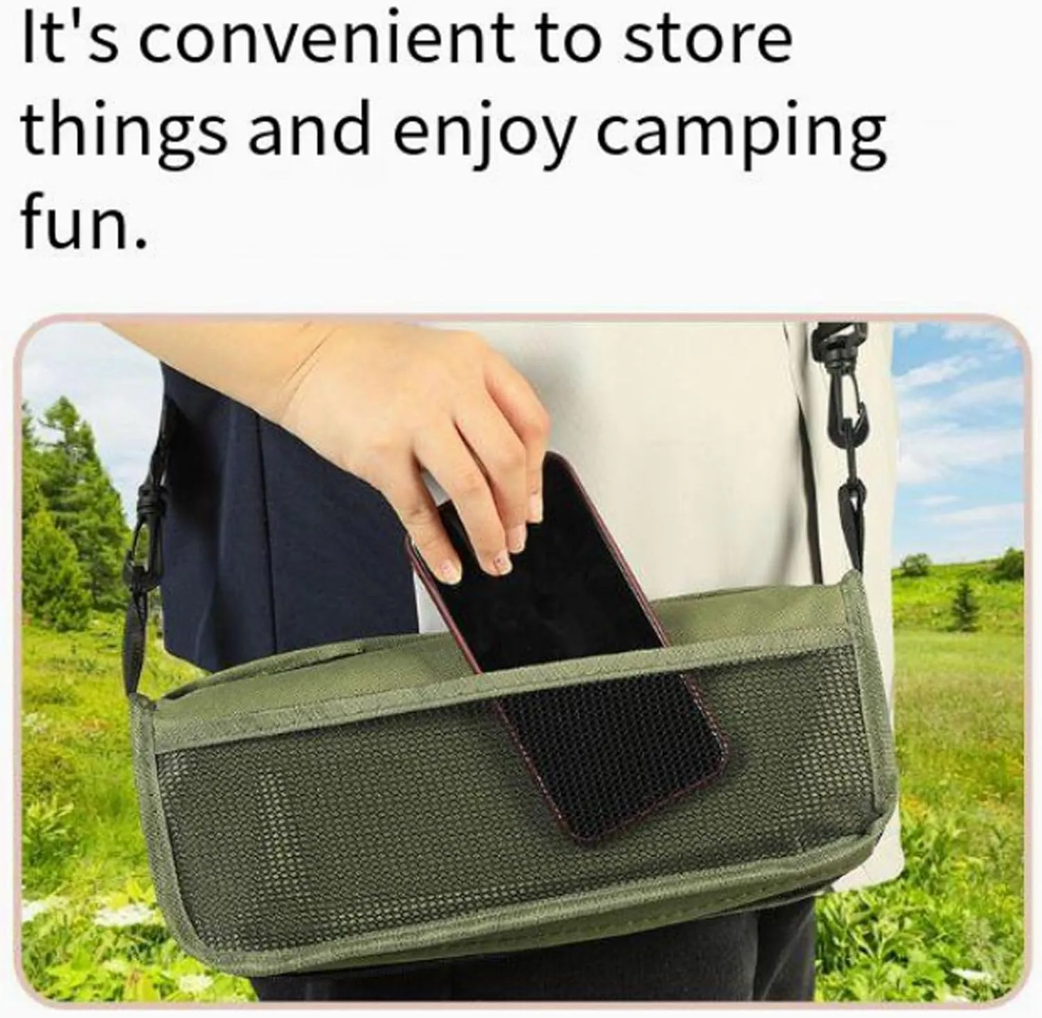 Foldable Backpack Stool, Portable Mini Outdoor Camping Folding Seat with Adjustable Shoulder Strap, Mini Camping Collapsible Stool, 250lb Capacity for Fishing Travel Picnics Hiking BBQ (Khaki,S)
