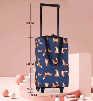 Folding Shopping Cart, Shopping Bag with Wheels Foldable Lightweight, Trolley Grocery Bags Waterproof Insulated Shopping Grocery Utility Carts