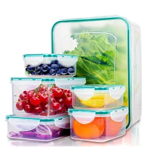 Food Containers with Lids - Snaplock Plastic Containers BPA Free - 100% Leak-Proof Seal Tight Container - Small & Large Pantry Storage Container Sets by Empino - 12 Piece Set