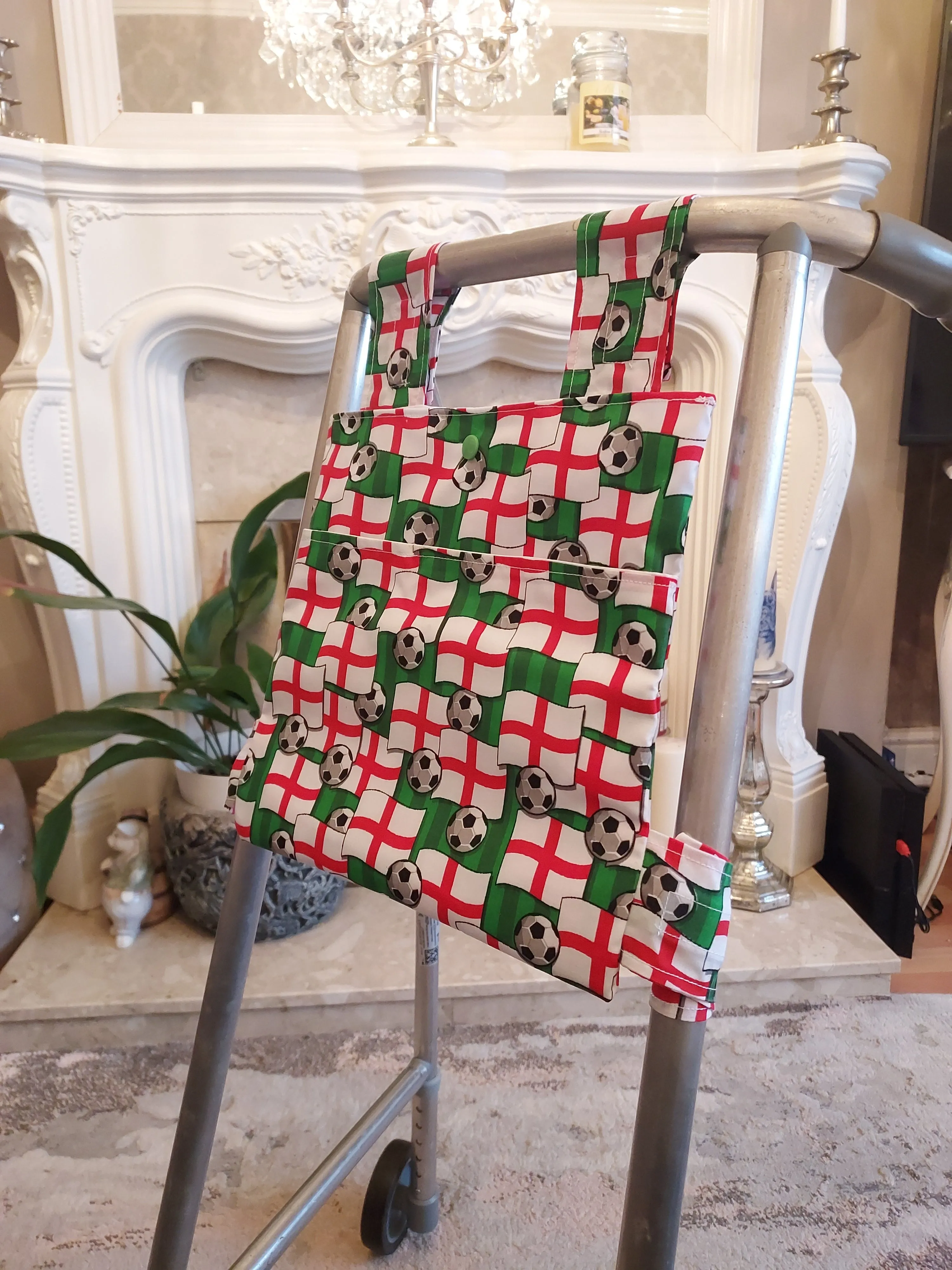 Football Zimmer frame bag, walking frame bag, accessories, walking aid, handmade, bag, storage