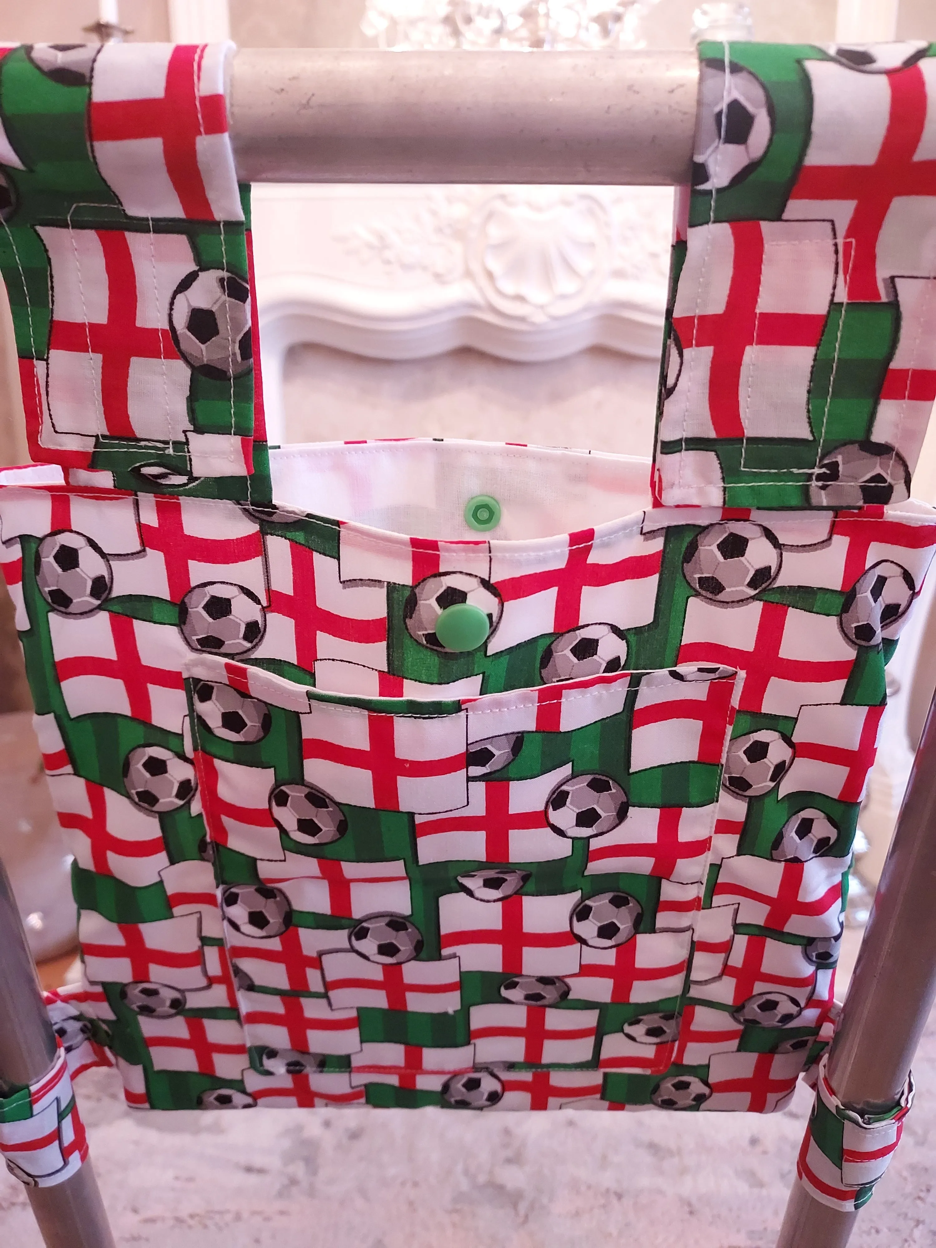 Football Zimmer frame bag, walking frame bag, accessories, walking aid, handmade, bag, storage