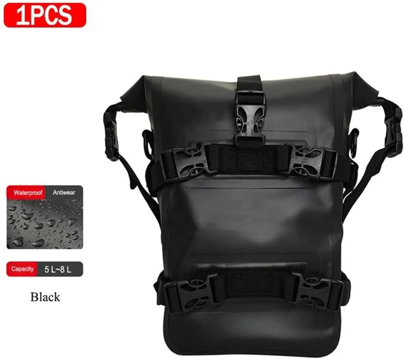 for R1200GS LC 2004-2019 Motorcycle Bumpers Bag Waterproof Side Frame Bag Crash Bar Bag Tools Storage Bag(1PCS Black)