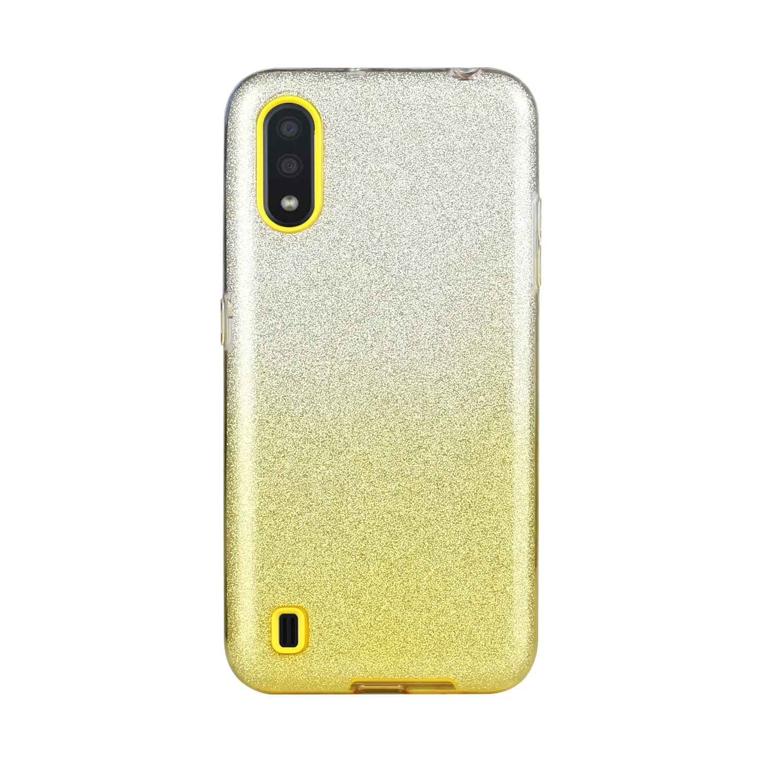 For Samsung A01/A11 European version/A31/A71 Phone Case Gradient Color Glitter Powder Phone Cover with Airbag Bracket blue