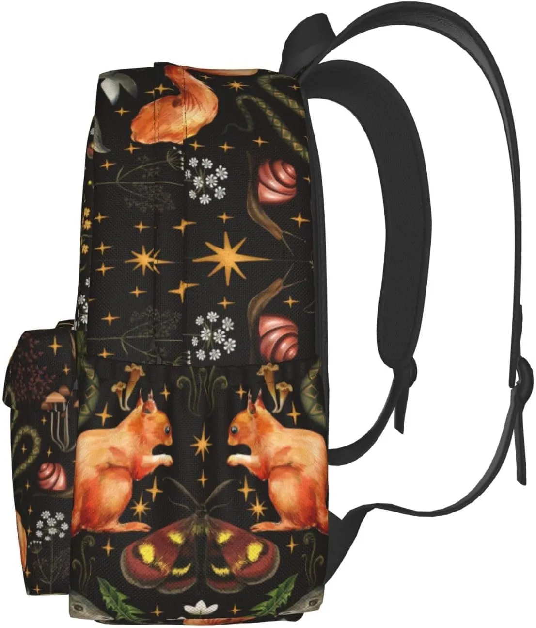 Forest Flower Mushroom Waterproof Backpack Adjustable Shoulder Straps Bag Large Capacity Casual Daypack Bookbag For Travel Work