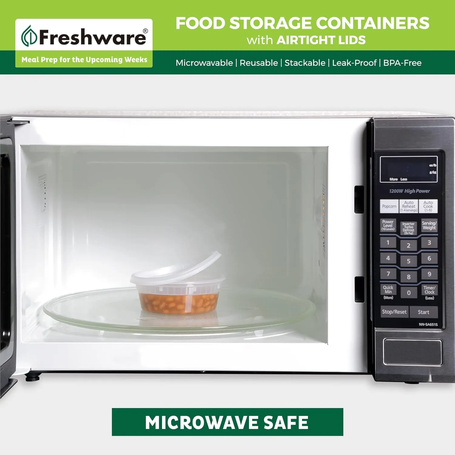 Freshware Food Storage Containers [240 Set] 8 oz Plastic Deli Containers with Lids, Slime, Soup, Meal Prep Containers, BPA Free, Stackable, Leakproof, Microwave, Dishwasher and Freezer Safe