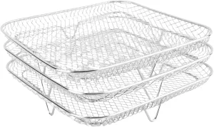 Fryer Dehydrator Rack, Stackable Multifunctional Heat 304 Stainless Steel Dishwasher Safe Fryer Rack for Grilling (Square)