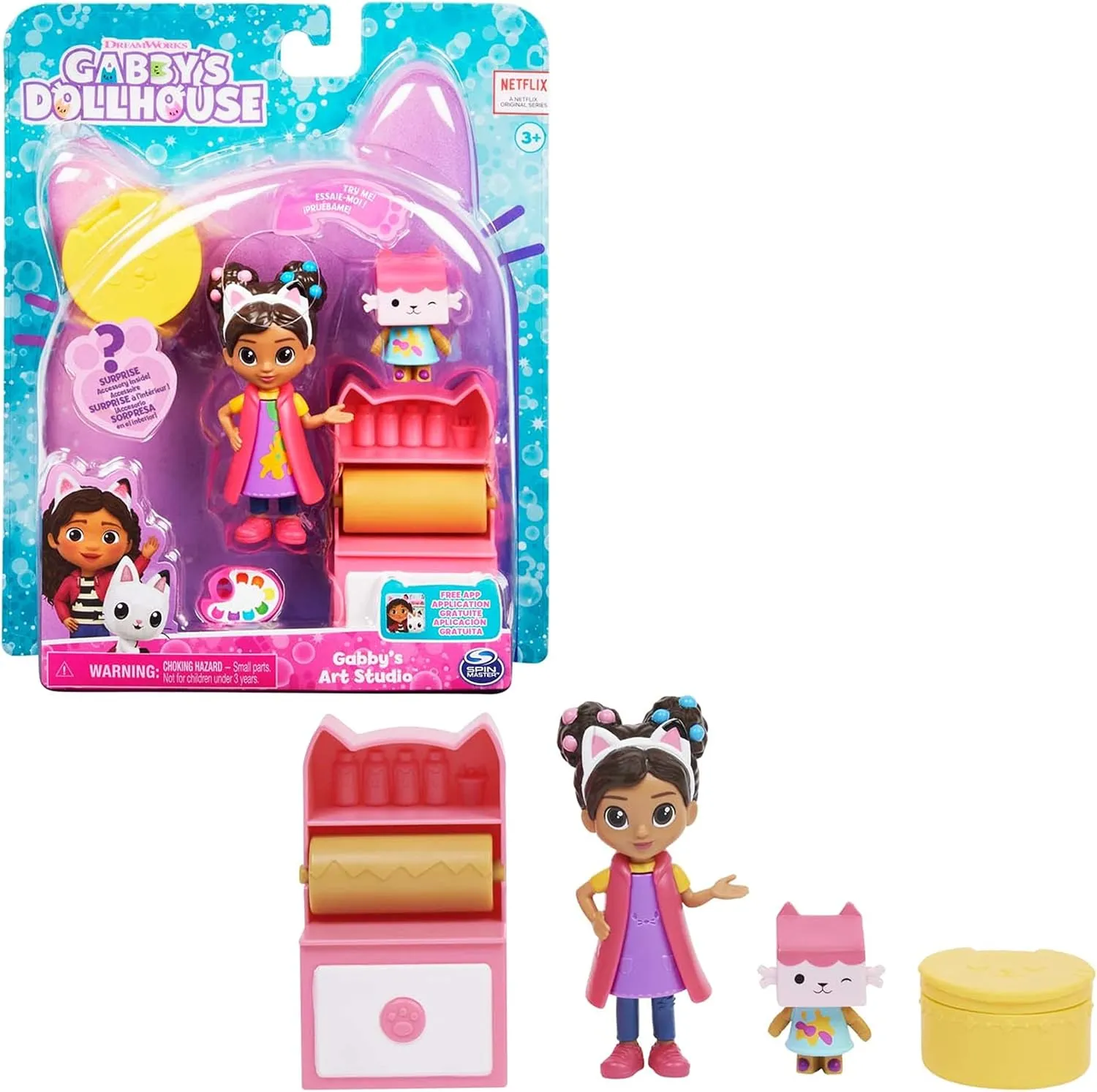 Gabby's Dollhouse The Gabby Doll's House - Art Studio Art Studio with 2 Figures, 2 Accessories, 1 Surprise Box and a Furniture - 6062025 - Toys Kids 3 Years  
