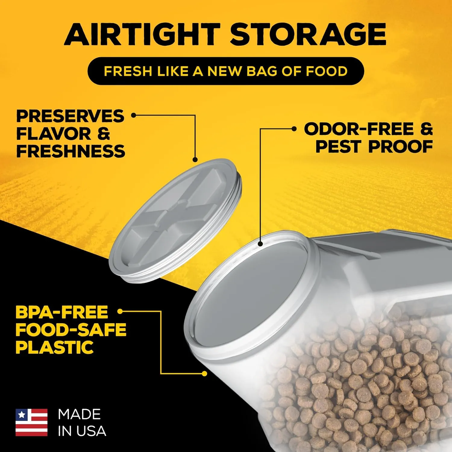 Gamma2 Vittles Vault Pet Food Storage Containers - Sealed Dog and Cat Food Storage Container, Fits up to 50lbs, Made in the USA - [14"L x 20"H]