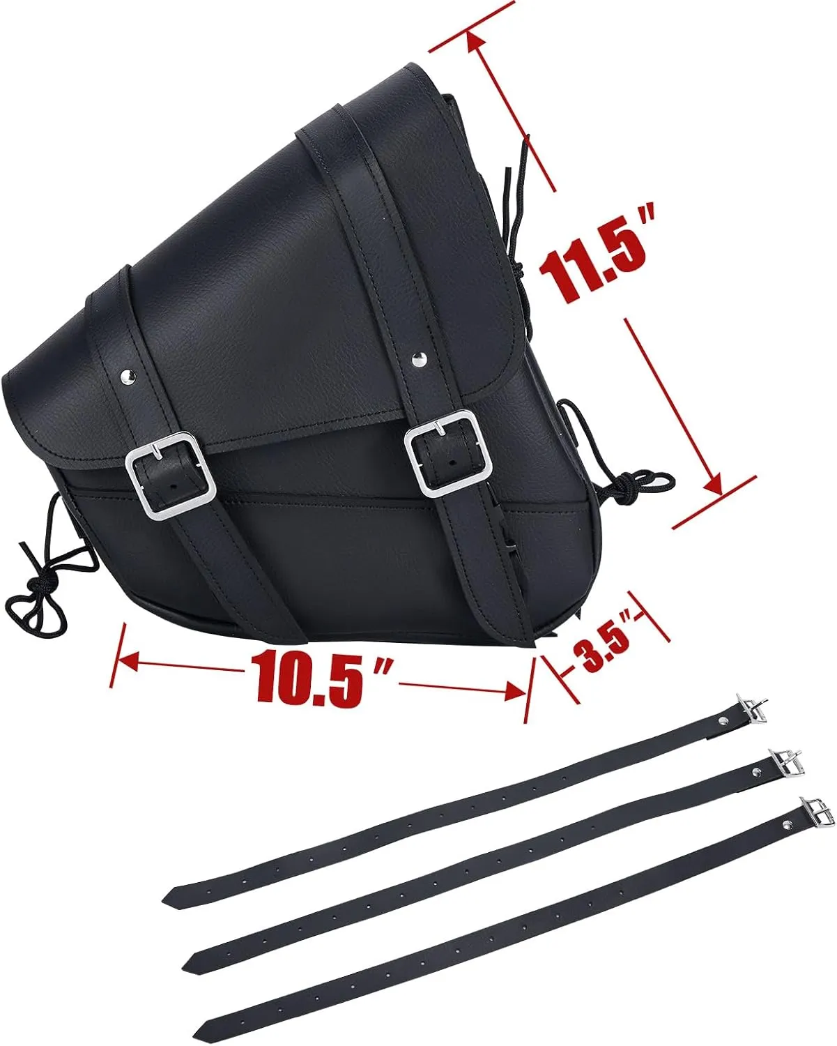 GARGOYLE BELLS Motorcycle Swingarm Bag Synthetic Leather Solo Swing Arm Bags For Softails and Choppers Motorcycle Luggage Bags Left Side Saddle Bags (Right Side, Black)