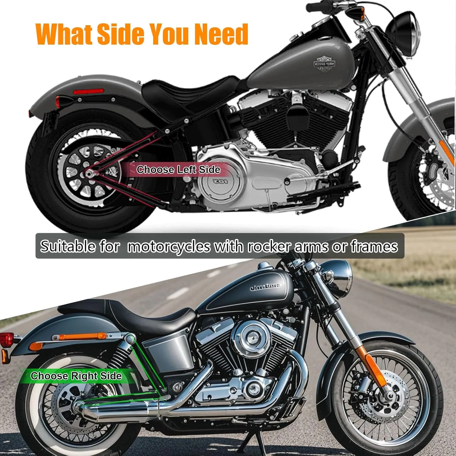 GARGOYLE BELLS Motorcycle Swingarm Bag Synthetic Leather Solo Swing Arm Bags For Softails and Choppers Motorcycle Luggage Bags Saddle Bags (2-Right Side, Black, 12"X4"X8")
