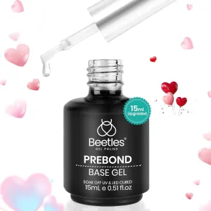 Gel Base Coat, 15Ml Prebond Base Gel Nail Polish Long Lasting Soak off U V Nail Lamp Base Coat Upgraded Formula for Salon DIY Nail Art Design Manicure Valentines Day Gifts