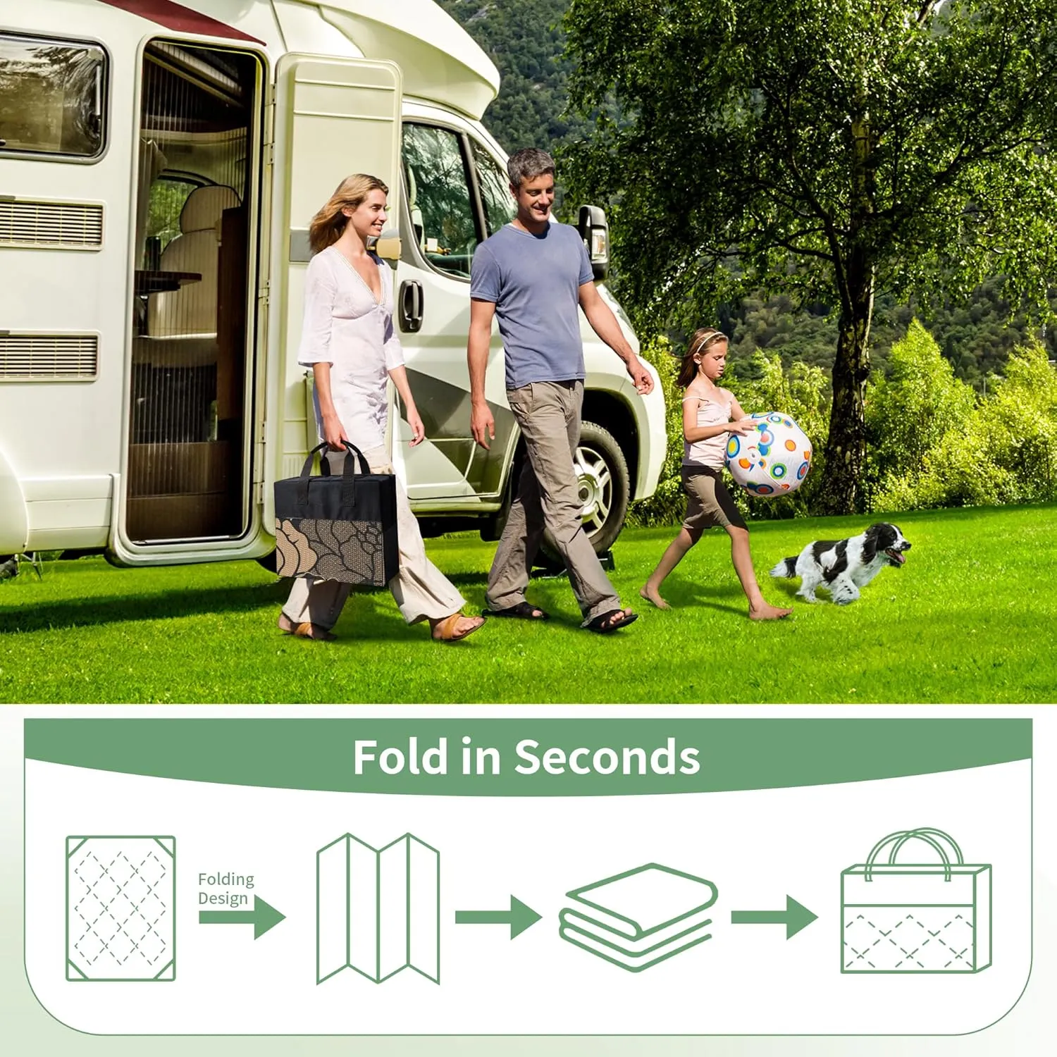 GENIMO Outdoor Rug Waterproof for Patio Decor, 6' x 9' Reversible Plastic Straw Floral Camping Carpet, Large Area Rugs Mats for RV, Camper, Deck, Balcony, Porch, Beach, Picnic, Mix-Black & Brown