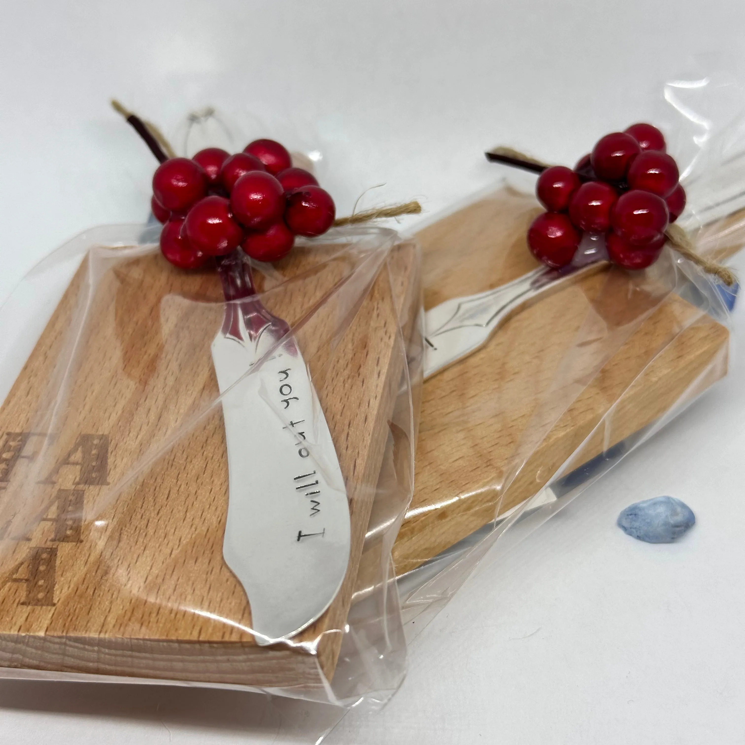 Gift Set - Vintage Silver Plated Hand Stamped Butter Knife & Cutting Board | Cheese Knife | Charcuterie