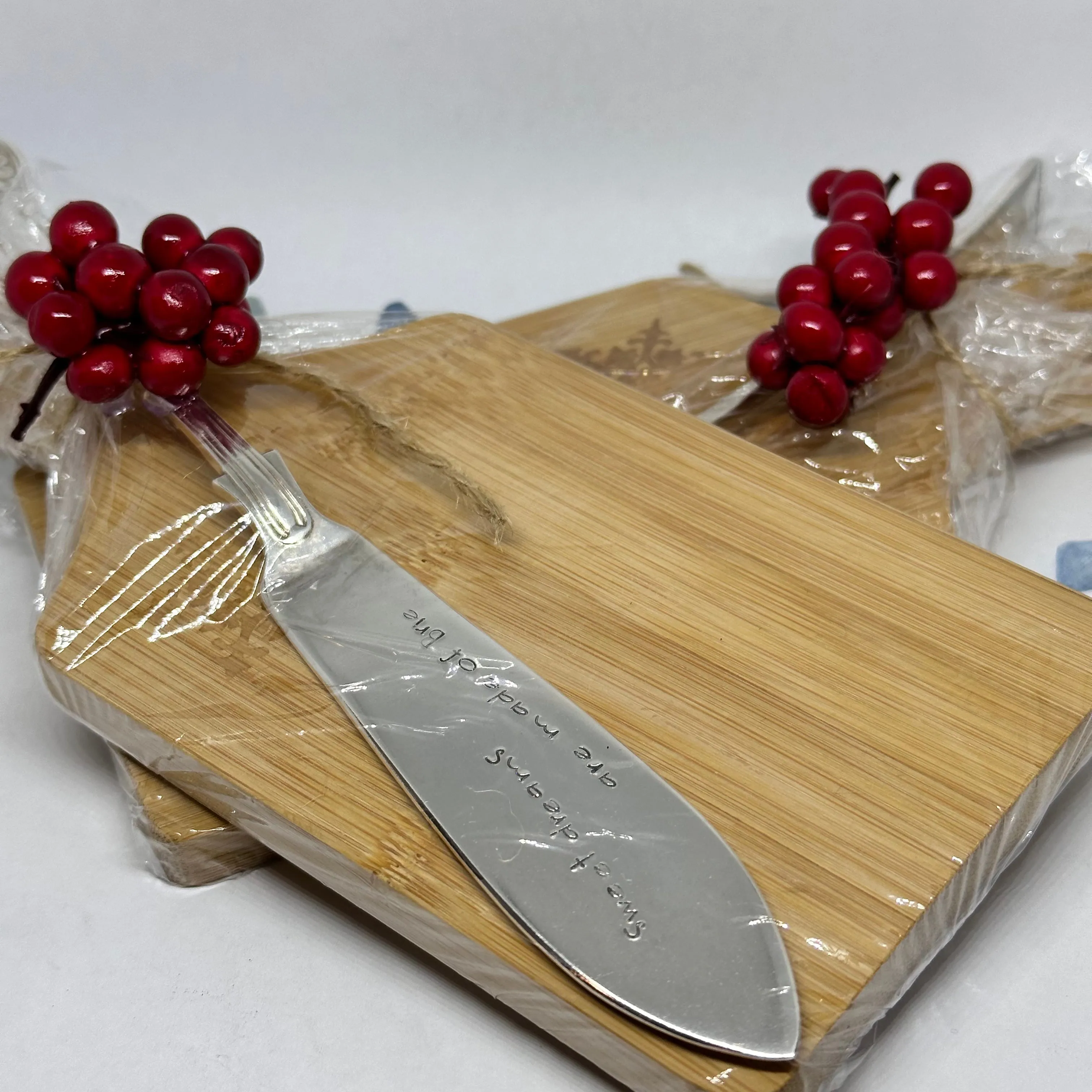 Gift Set - Vintage Silver Plated Hand Stamped Butter Knife & Cutting Board | Cheese Knife | Charcuterie