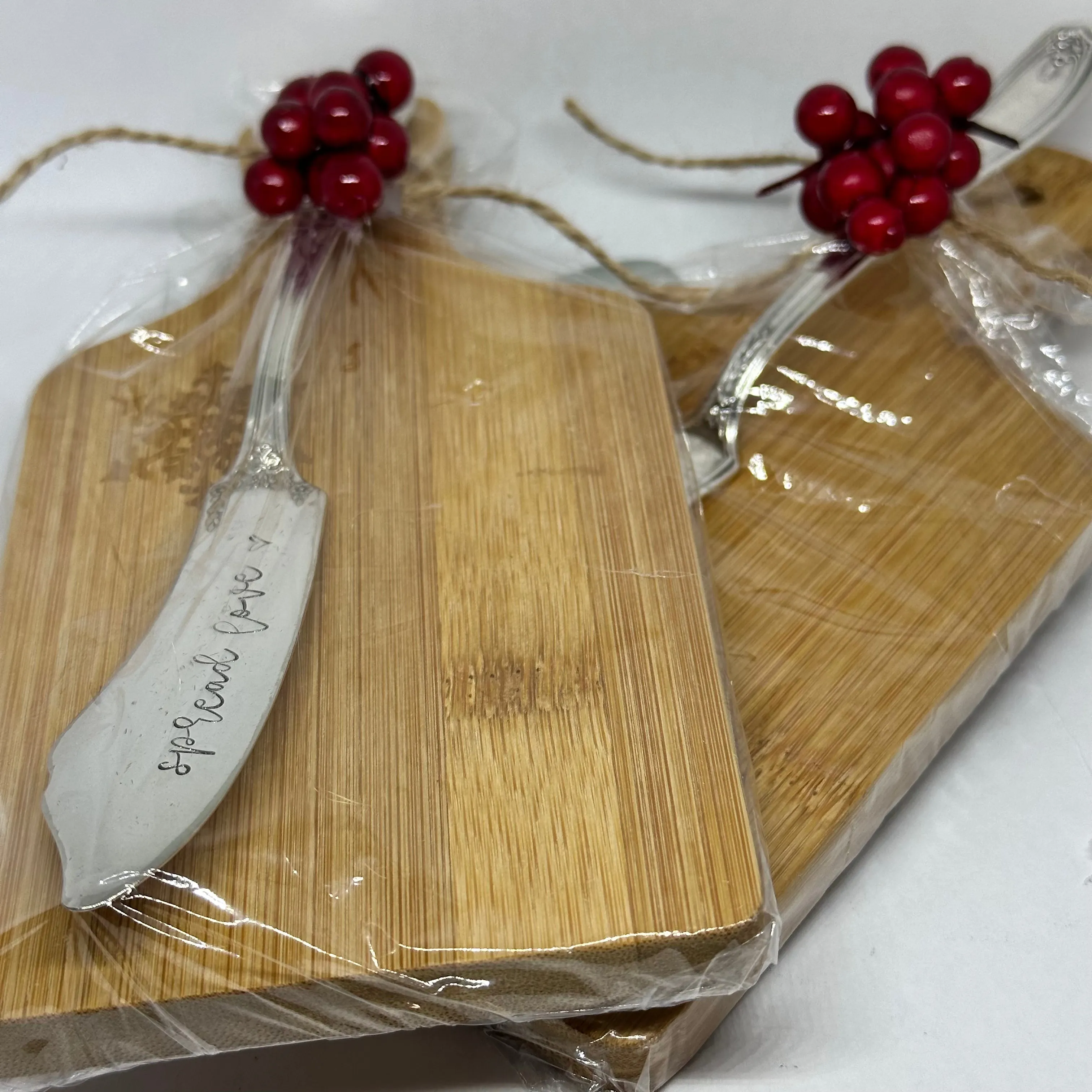 Gift Set - Vintage Silver Plated Hand Stamped Butter Knife & Cutting Board | Cheese Knife | Charcuterie