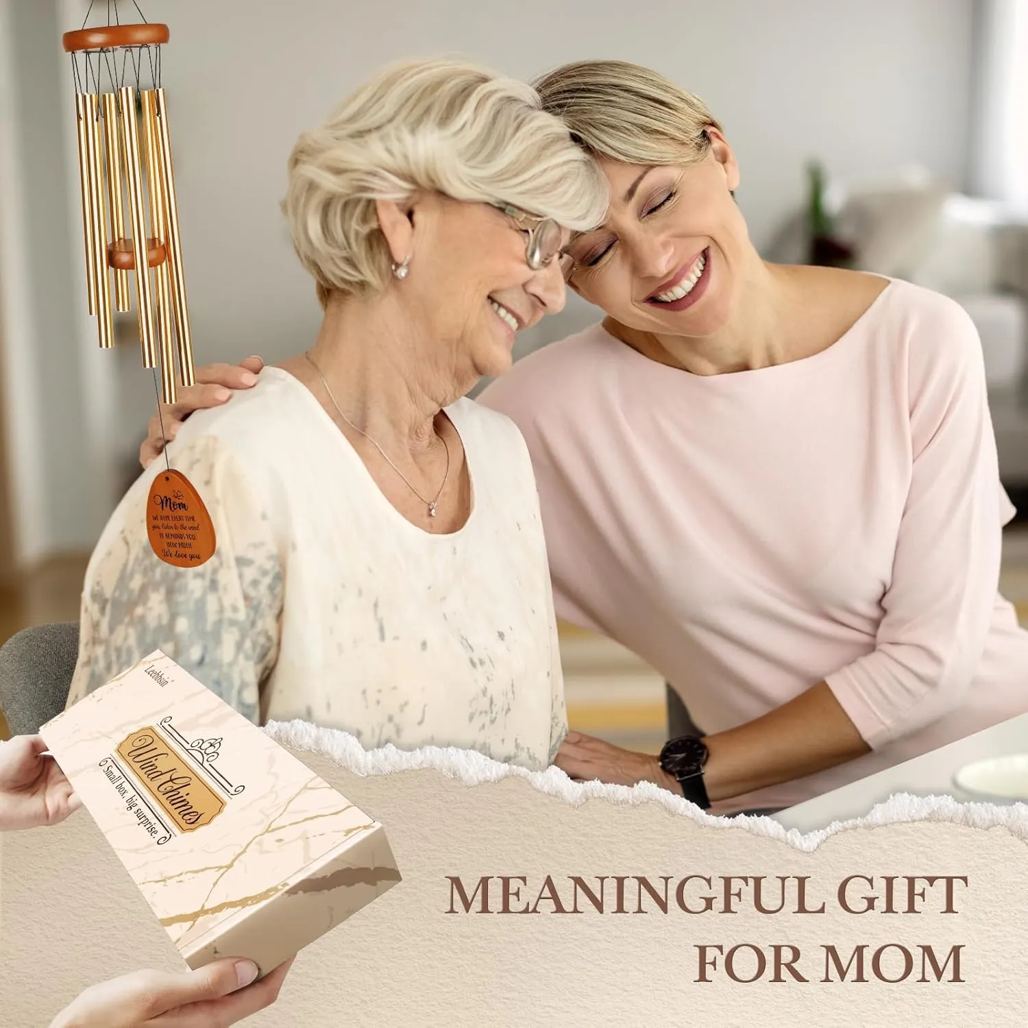 Gifts for Mom, Moms Wind Chimes, Mother's Day Best Gift for Mom, Mother Birthday Gift from Daughter Son, Love Reminder Gifts for Birthday Thanksgiving Christmas