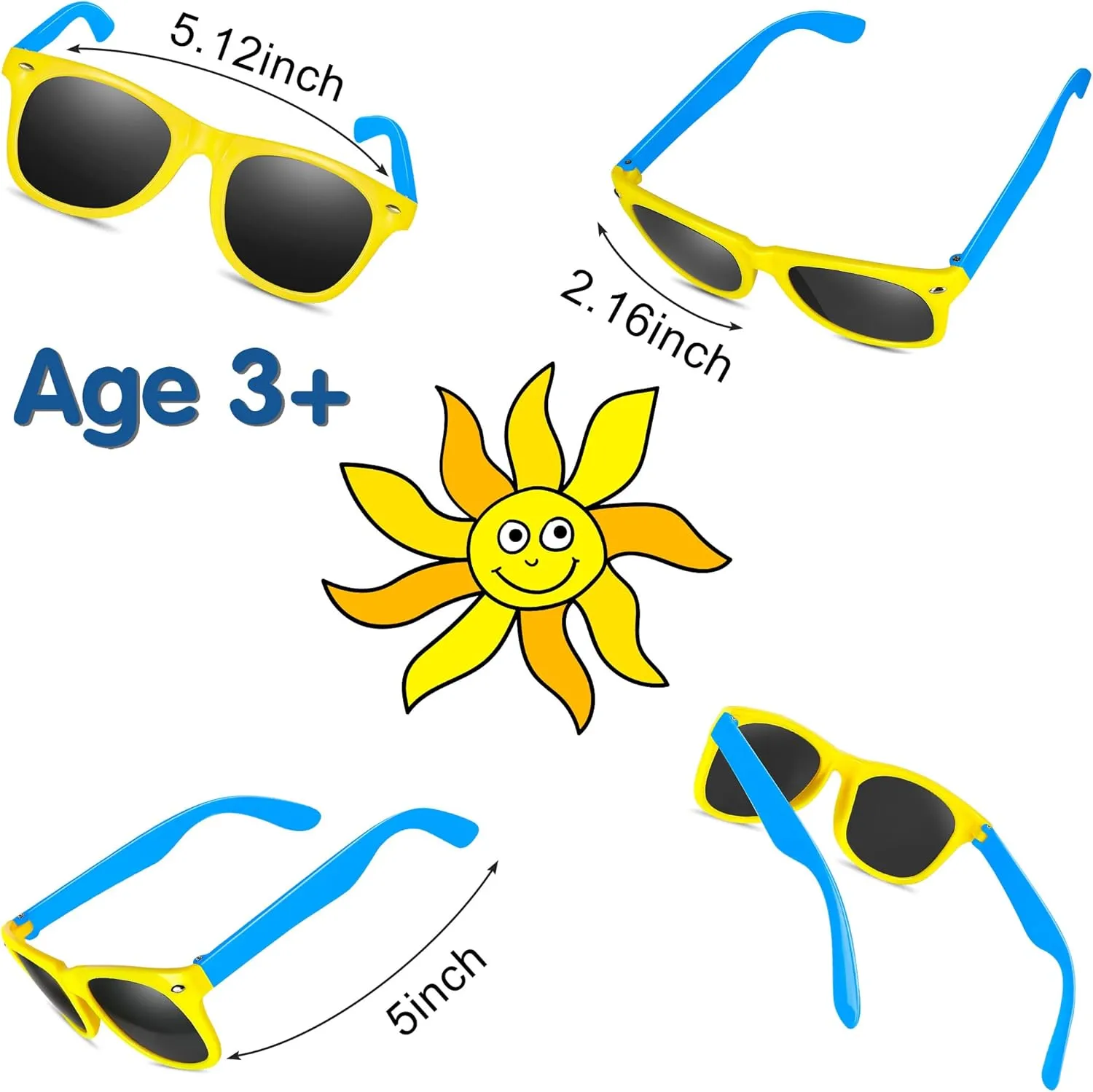 GINMIC Kids Sunglasses Bulk, 24Pack Neon Sunglasses for Kids,Boys and Girls, Great Gift for Birthday Party Supplies, Beach, Pool Party Favors, Fun Gift, Goody Bag Favors