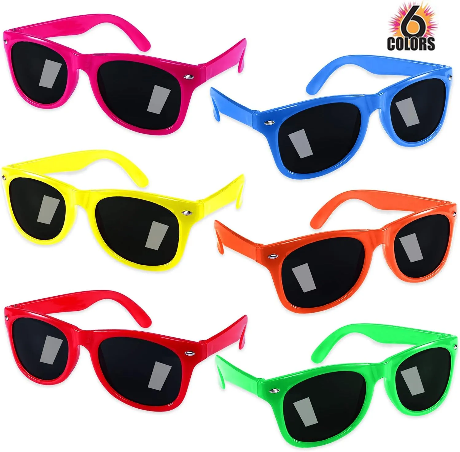 GINMIC Kids Sunglasses Party Favors, 12Pack Neon Sunglasses for Kids, Boys and Girls, Great Gift for Birthday Party Supplies, Beach, Pool Party Favors, Fun Gift, Party Toys