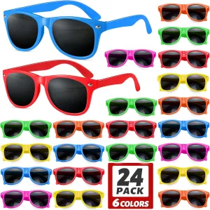 GINMIC Kids Sunglasses Party Favors, 12Pack Neon Sunglasses for Kids, Boys and Girls, Great Gift for Birthday Party Supplies, Beach, Pool Party Favors, Fun Gift, Party Toys