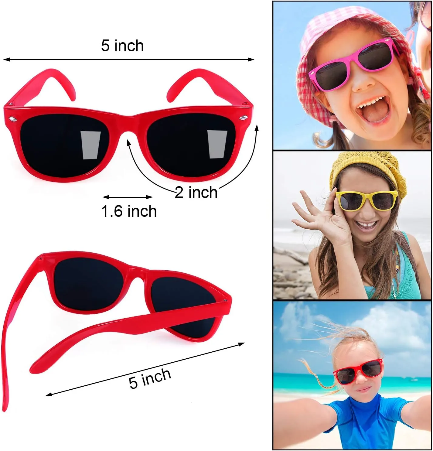 GINMIC Kids Sunglasses Party Favors, 12Pack Neon Sunglasses for Kids, Boys and Girls, Great Gift for Birthday Party Supplies, Beach, Pool Party Favors, Fun Gift, Party Toys