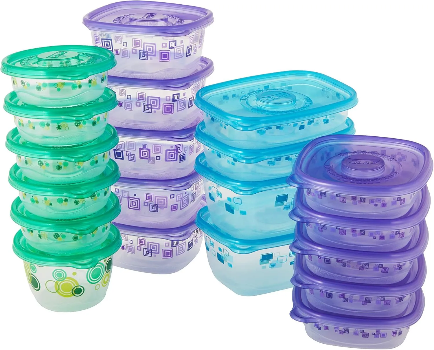 Glad Variety Pack Food Storage Containers for Everyday Use | Large Variety Pack Food Containers | Clear Food Storage Containers Freezer Safe, Microwave Safe, Dishwasher Safe, 20 Count, BB13611