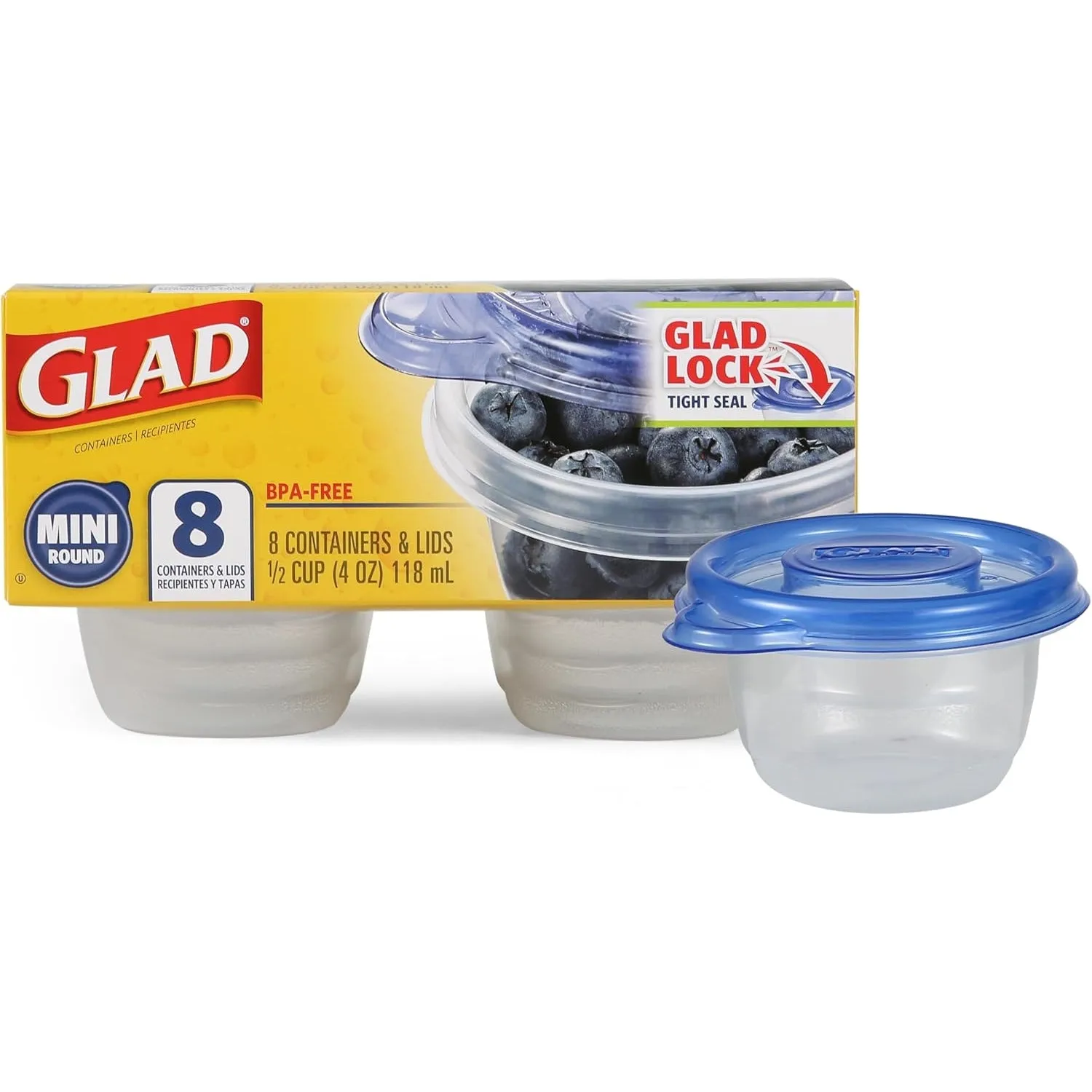 GladWare Soup & Salad Food Storage Containers for Everyday Use | Medium Rectangle Containers for Food Storage | Containers Hold up to 24 Ounces of Food, 5 Count Set