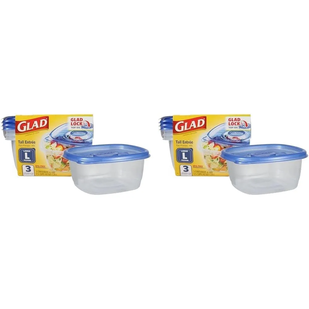 GladWare Soup & Salad Food Storage Containers for Everyday Use | Medium Rectangle Containers for Food Storage | Containers Hold up to 24 Ounces of Food, 5 Count Set