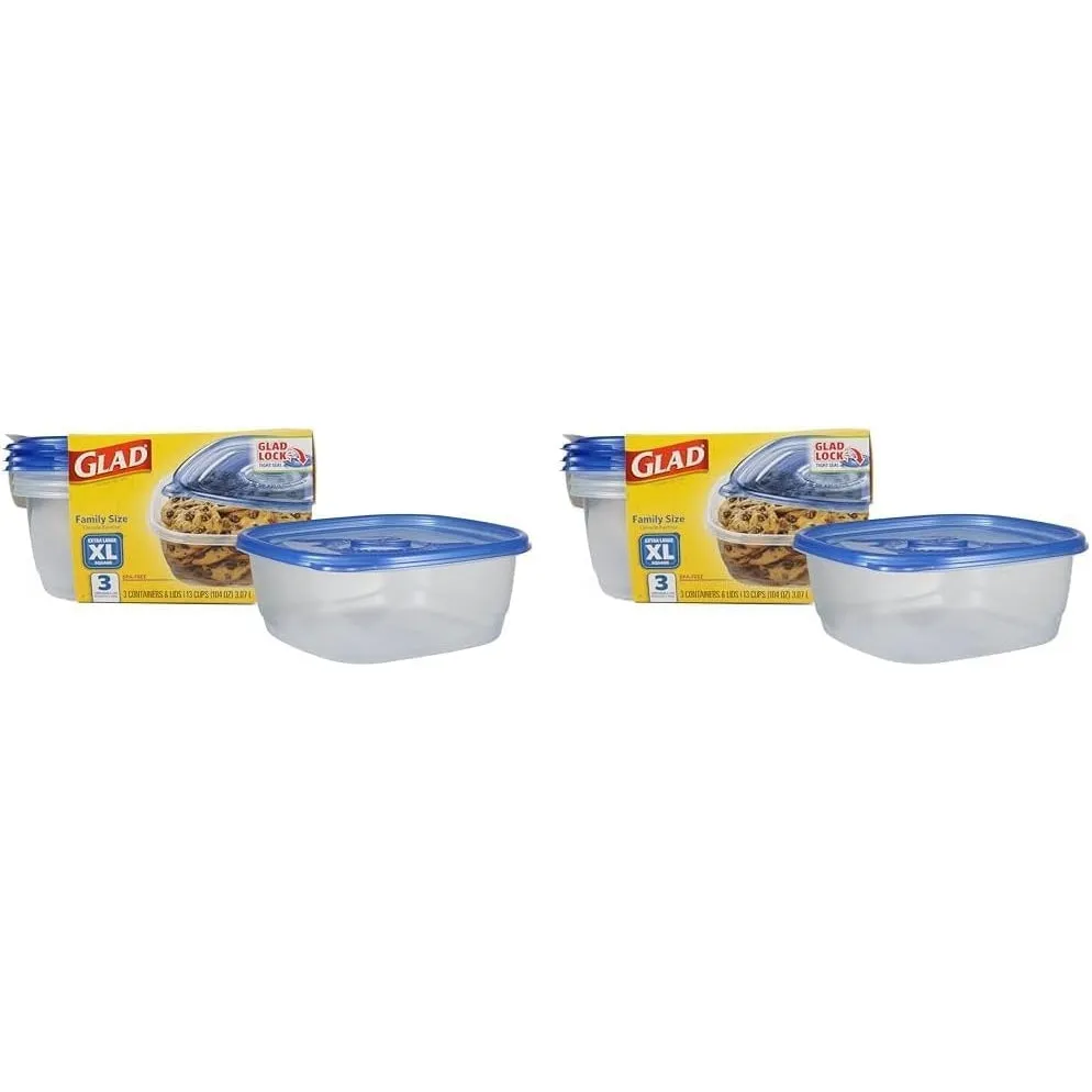 GladWare Soup & Salad Food Storage Containers for Everyday Use | Medium Rectangle Containers for Food Storage | Containers Hold up to 24 Ounces of Food, 5 Count Set