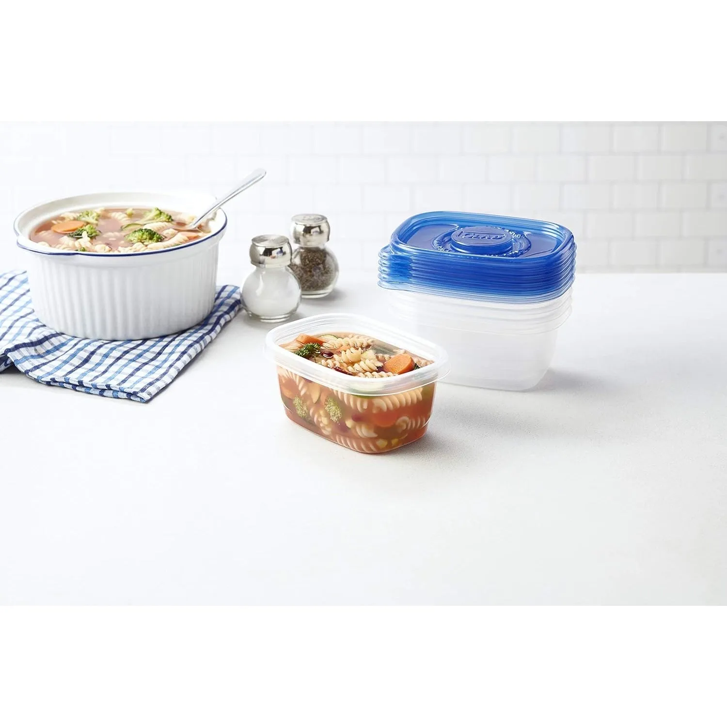 GladWare Soup & Salad Food Storage Containers for Everyday Use | Medium Rectangle Containers for Food Storage | Containers Hold up to 24 Ounces of Food, 5 Count Set