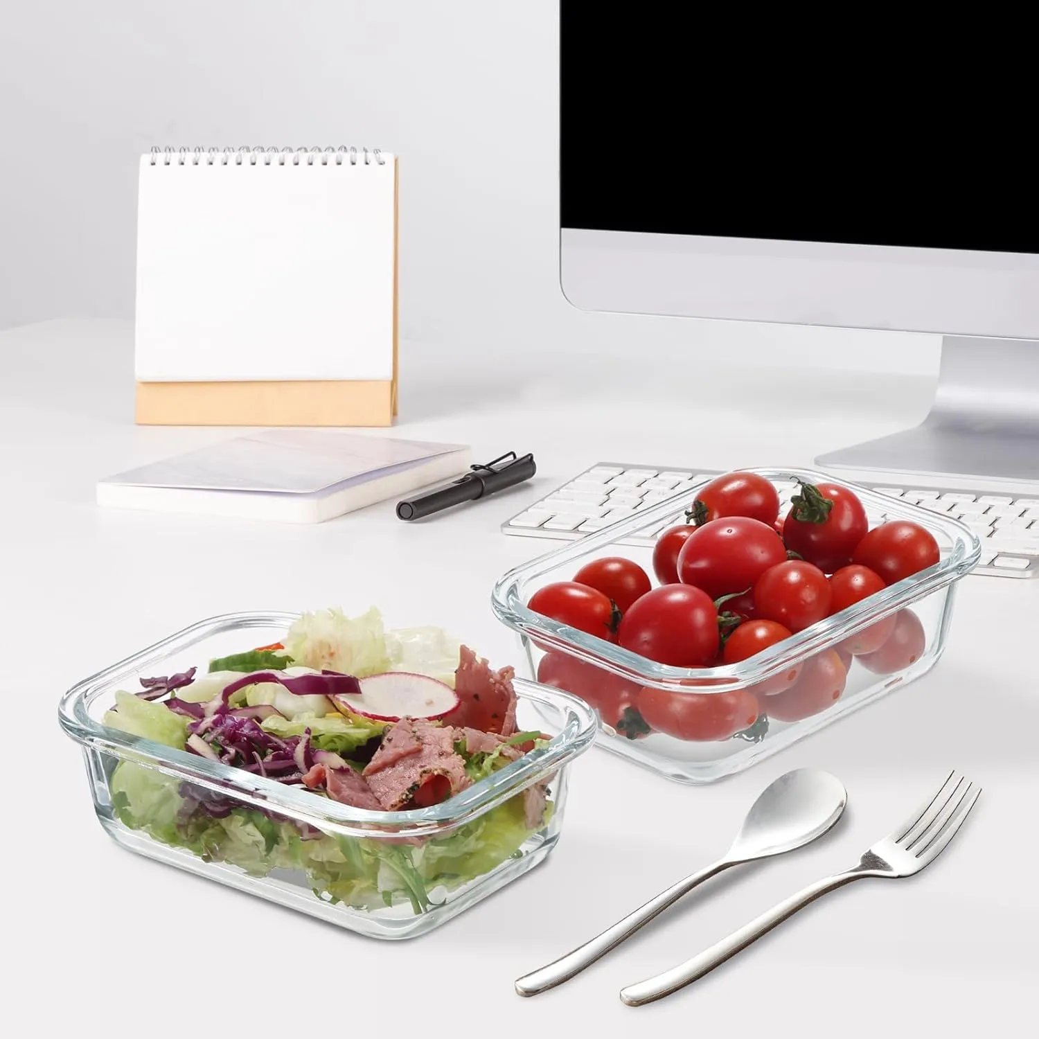 Glass Meal Prep Containers 12-Pack, 22oz Glass Food Storage Containers with Lids, Air-Tight, Leak-Resistant, Freezer to Microwave Safe-Grey Set