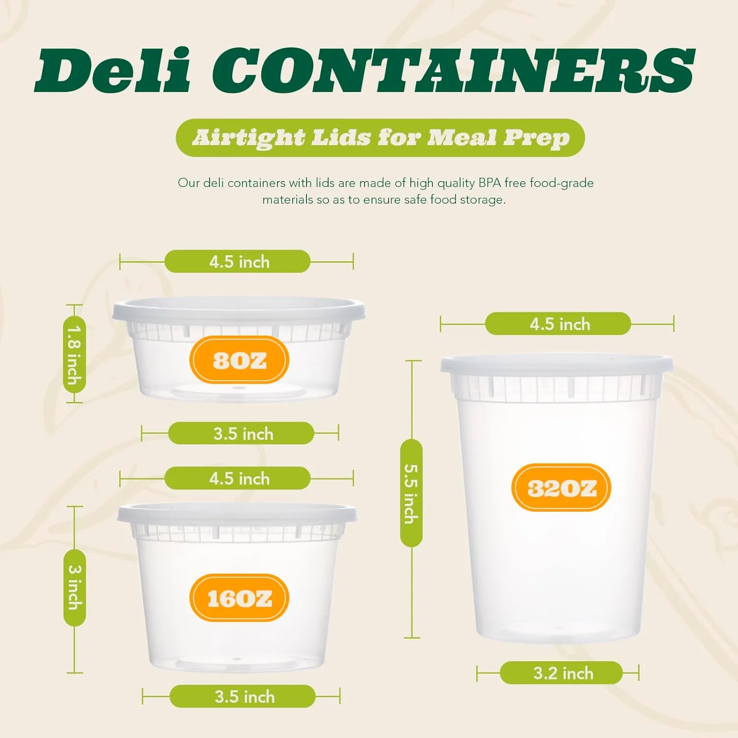 Glotoch 24 Pack 32 oz. (Quart) Plastic Food and Drink Storage Containers Set with Lids - Microwave, Freezer & Dishwasher Safe Eco-Friendly, BPA-Free, Reusable & Stackable