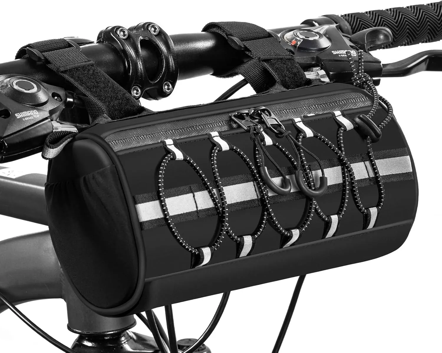 GMAK Bike Handlebar Bag, Bike/Bicycle Front Bags with Reflective Area & Strips, Small Bicycle Handle Bar Bag Cycling Pouch Pack Bike Accessories for Road Mountain Bike Cycling Travel