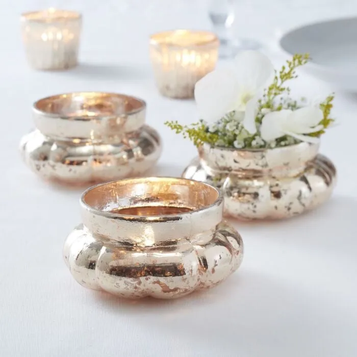 Gold Large Frosted Tea Light Holder