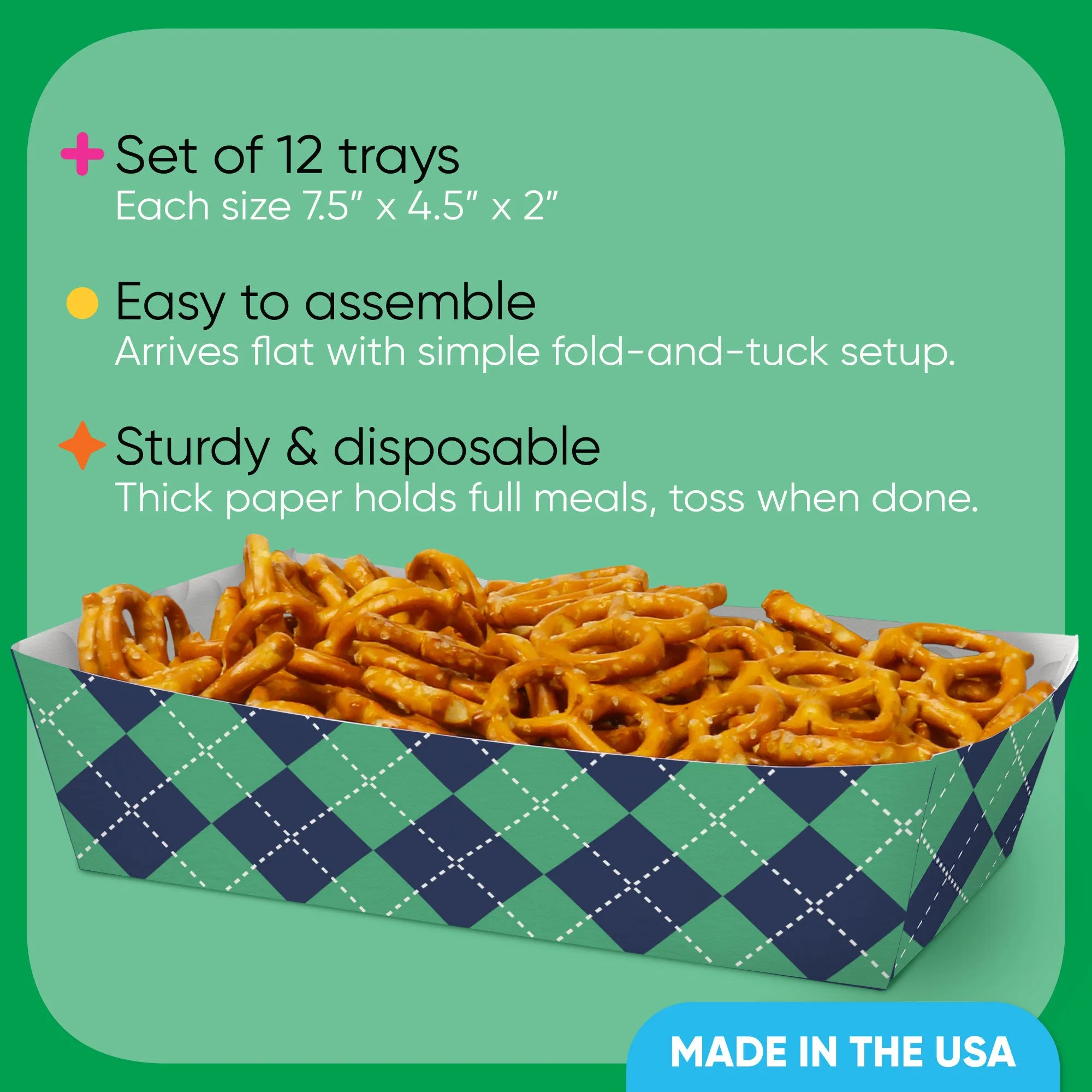 Golf Party Paper Food Trays