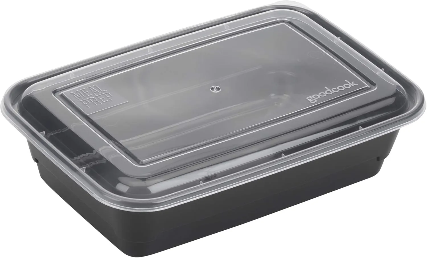 GoodCook Meal Prep Containers, Single Compartment 10-Pack, BPA-Free Reusable Food Storage, Black, Microwave & Freezer Safe, Stackable Meal Prep Containers for Lunches and Snacks