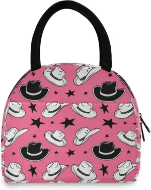 Graffiti Cowboy Hat and Star Women's Lunch Bag Men's Insulated Lunch Box Unisex Reusable Lunch Box Cooler Bag For Work Office Travel Picnic