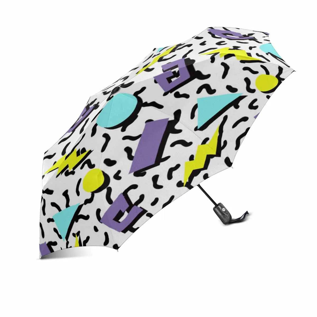 graphic Abstract geometry pattern Umbrella Automatic Foldable with totes