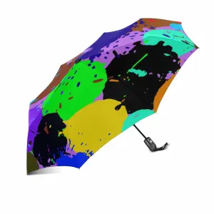 graphic Colored blobs pattern Umbrella Automatic Foldable with totes