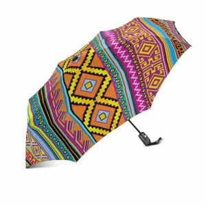 graphic Mexican pattern Umbrella Automatic Foldable with totes