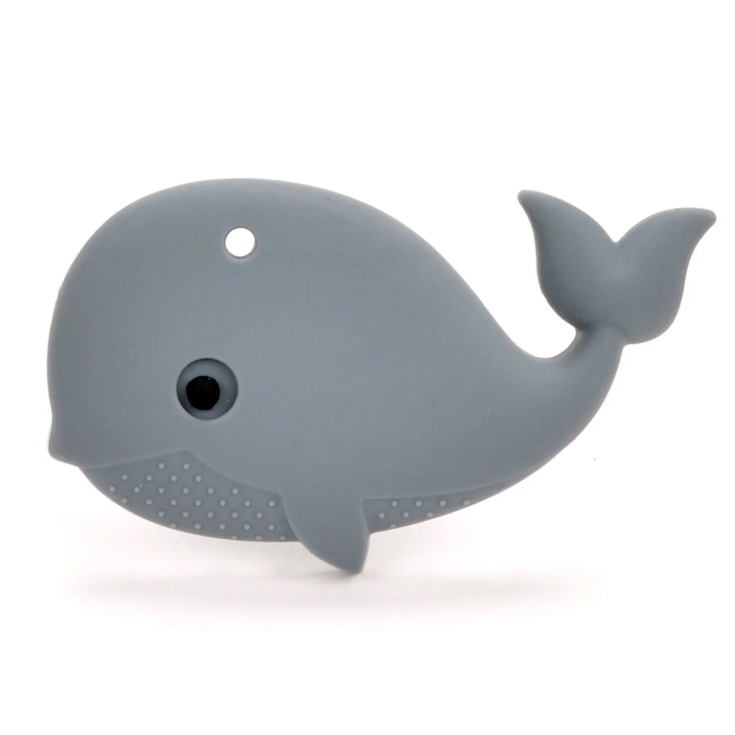 Gray Whale with Pink & Blue Beads Baby Carrier Teether Toy