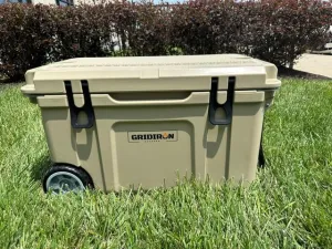 Gridiron 45 Qt. Wheeled Cooler, Rotomolded Ice Chest with Rope Handles, Triple Insulated