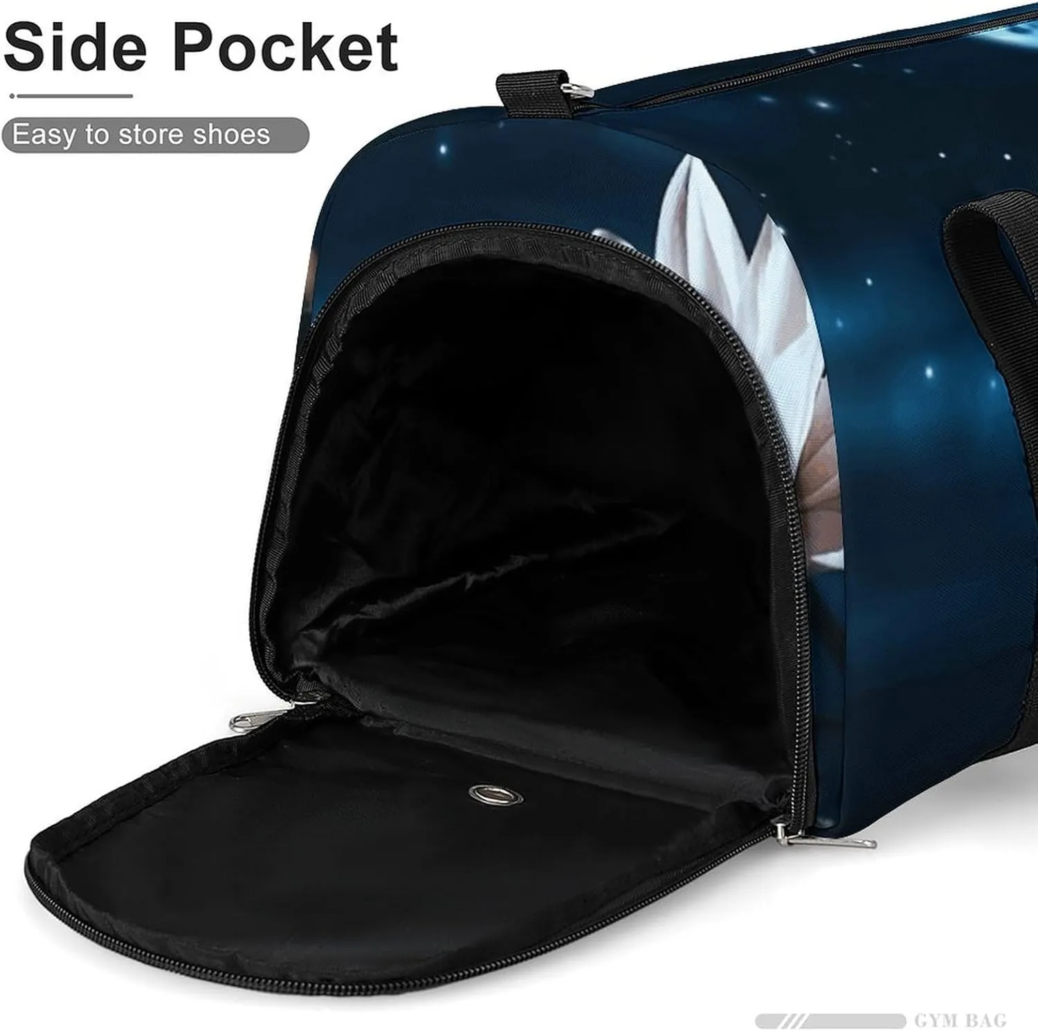 Gym Bag Flower And Moon Duffel Bag for Men Women Overnight Bag with Shoe Compartment Workout Bags