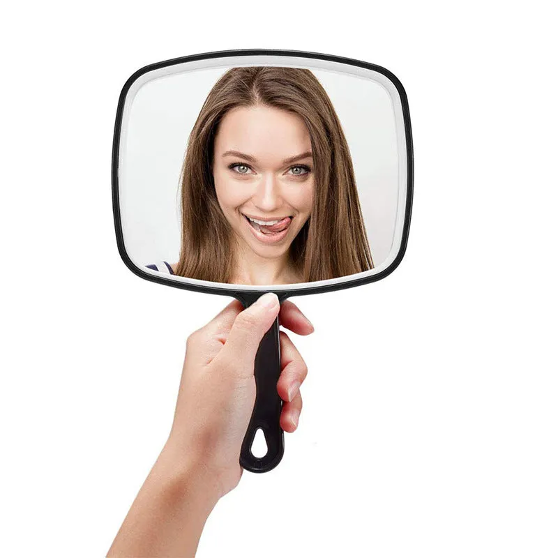 Hand Held Square Mirror Plastic Plane Square Mirror Cosmetic Modeling Mirror Hand Held Portable Dressing Mirror