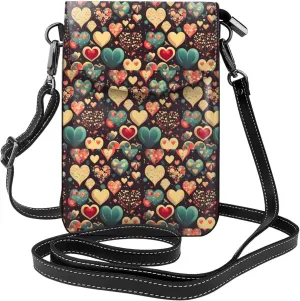 Heart Crush Flower Women's crossbody bag, crossbody phone bag, tassel wallet with shoulder strap, best gift for women.